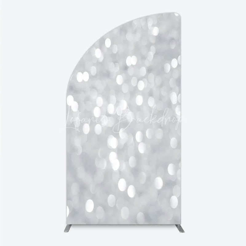 Lofaris Silver Bokeh Half Moon Arch Backdrop Glittery Spots Abstract Background Wedding Birthday Party Cover Decoration