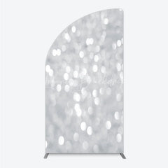 Lofaris Silver Bokeh Half Moon Arch Backdrop Glittery Spots Abstract Background Wedding Birthday Party Cover Decoration
