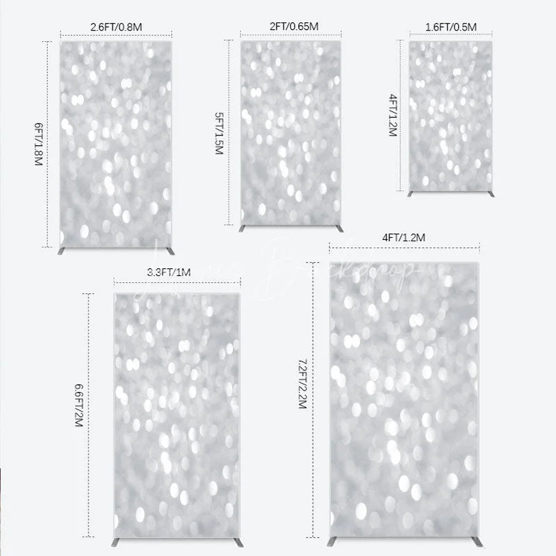 Lofaris Silver Bokeh Rectangle Backdrop Glittery Spots Abstract Background Wedding Birthday Party Cover Decoration