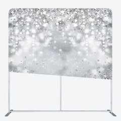 Lofaris Silver Diamond Glitter Party Pillow Case Backdrop