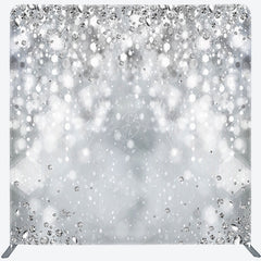 Lofaris Silver Diamond Glitter Party Pillow Case Backdrop