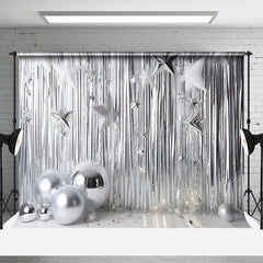 Lofaris Silver Disco Stage Confetti Photography Backdrop