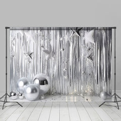 Lofaris Silver Disco Stage Confetti Photography Backdrop