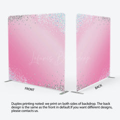 Lofaris Silver Glitter Pink Birthday Square Tension Backdrop