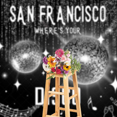 Lofaris Silver Glitter San Francisco Wheres Your Disco Backdrop