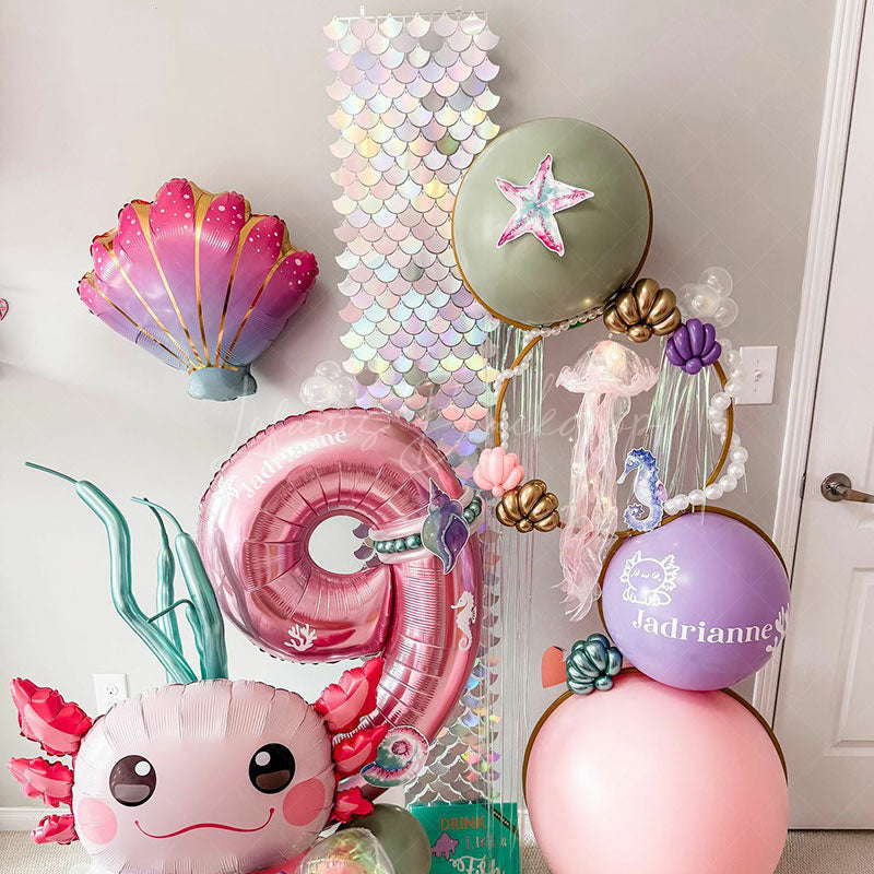 Lofaris Silver Gradient Sparkling Mermaid Shimmer Wall Panels