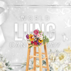 Lofaris Silver Ribbon Floral World Lung Cancer Day Backdrop