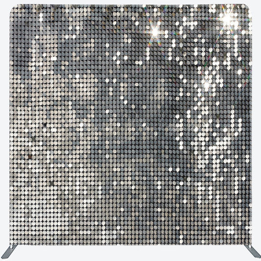 Lofaris Silver Sequin Dance Party Square Arch Fabric Backdrop