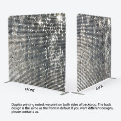 Lofaris Silver Sequin Dance Party Square Arch Fabric Backdrop