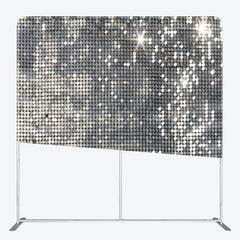 Lofaris Silver Sequin Dance Party Square Arch Fabric Backdrop