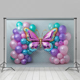 Lofaris Simple Balloon Butterfly Birthday Cake Smash Backdrop