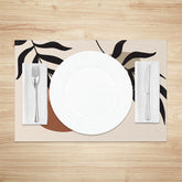 Lofaris Simple Beige Leaves Dots Modern Set Of 4 Placemats