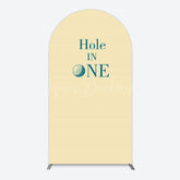Lofaris Simple Beige Vibe Hole In One Birthday Arch Backdrop