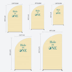 Lofaris Simple Beige Vibe Hole In One Birthday Half Moon Arch Backdrop