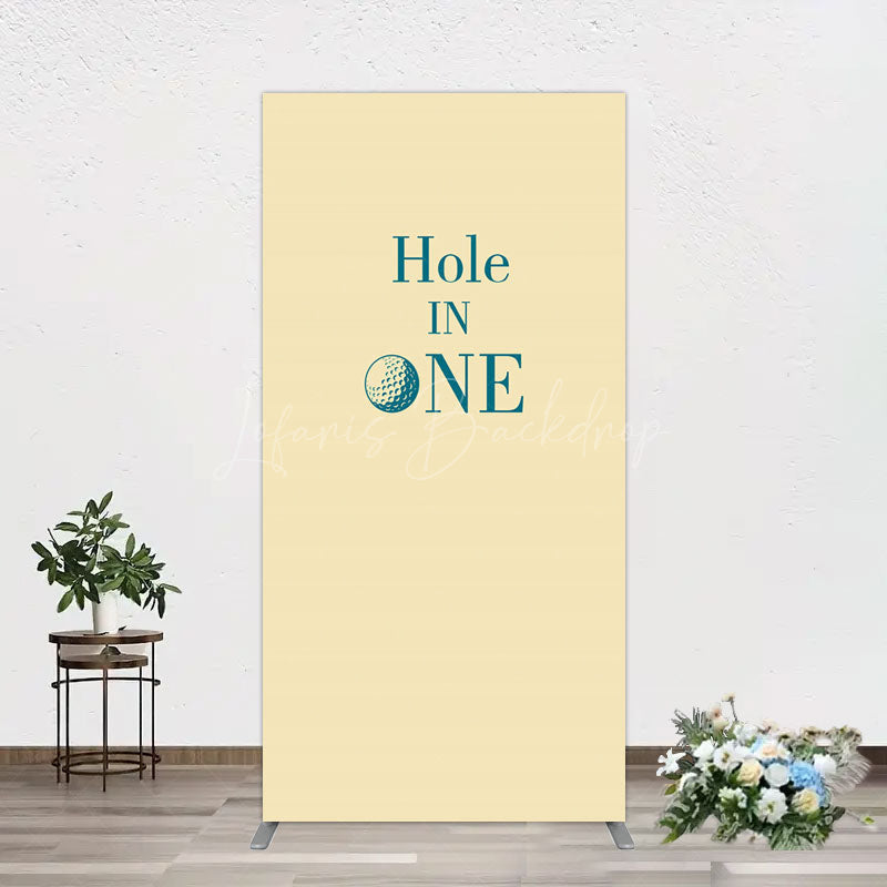 Lofaris Simple Beige Vibe Hole In One Birthday Rectangle Backdrop