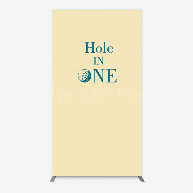 Lofaris Simple Beige Vibe Hole In One Birthday Rectangle Backdrop