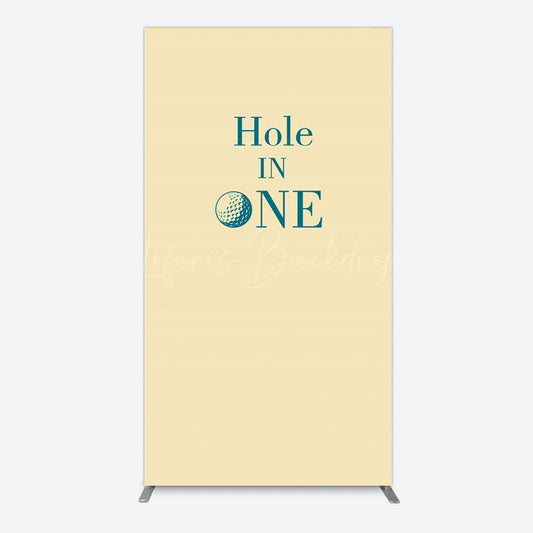 Lofaris Simple Beige Vibe Hole In One Birthday Rectangle Backdrop