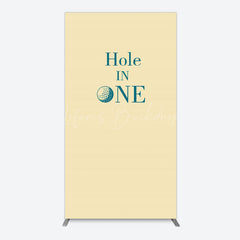 Lofaris Simple Beige Vibe Hole In One Birthday Rectangle Backdrop