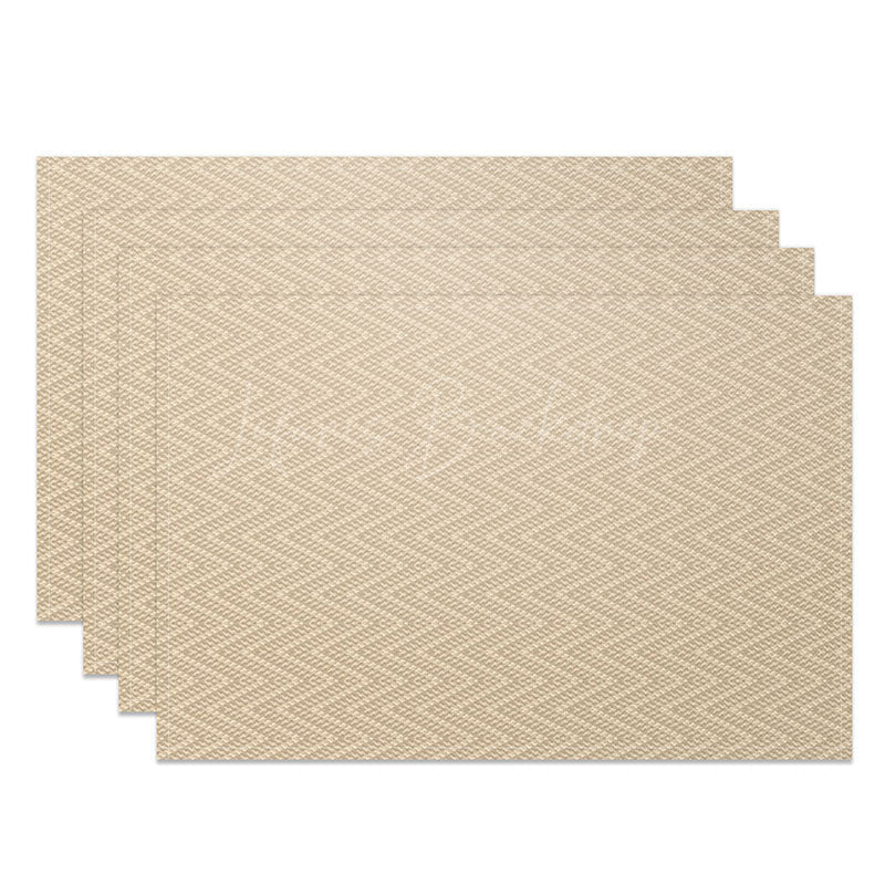Lofaris Simple Beige Wavy Pattern Dining Set of 4 Placemats Modern Abstract Table Mats for Everyday Kitchen Decor