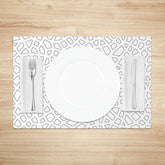 Lofaris Simple Black and White Geometric Pattern Set of 4 Placemats for Modern Minimalist Farmhouse Kitchen