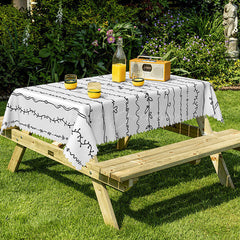 Lofaris Simple Black Lines Modern Rectangle Tablecloth