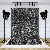 Lofaris Simple Black Silver Dot Glitter Photography Backdrop