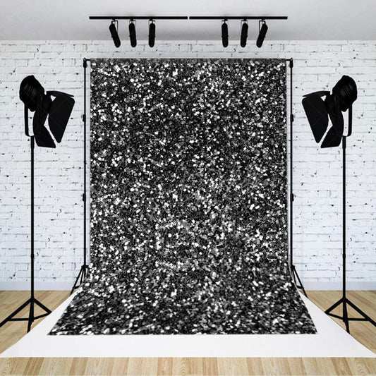 Lofaris Simple Black Silver Dot Glitter Photography Backdrop