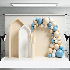 Lofaris Simple Blue Balloons Arches Wedding Photo Backdrop