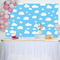 Lofaris Simple Blue Sky White Cloud Happy Birthday Backdrop
