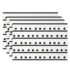 Lofaris Simple Boho White Black Dots Lines Set of 4 Placemats