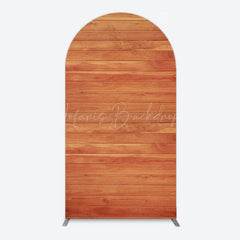 Lofaris Simple Brown Wooden Happy Birthday Arch Backdrop