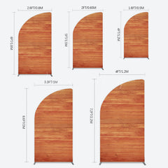 Lofaris Simple Brown Wooden Happy Birthday Half Moon Arch Backdrop