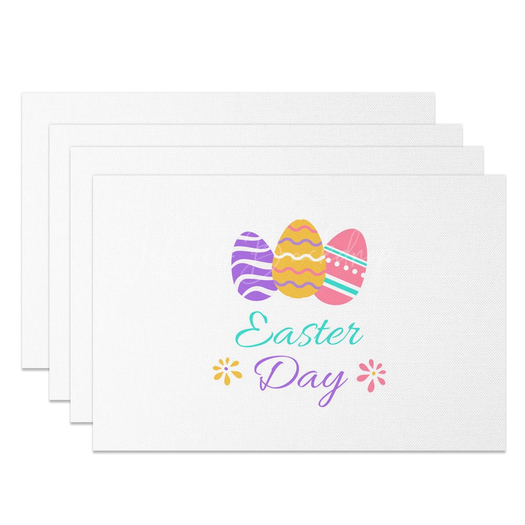 Lofaris simple colorful eggs happy easter day Set Of 4 Placemats