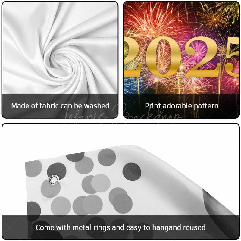 Lofaris Simple Colorful Sparks Night 2025 Garage Door Banner