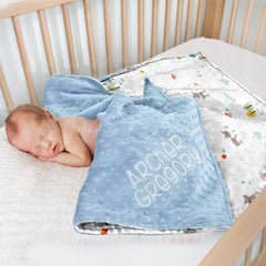 Lofaris Simple Colorful Trees Deers Floral Minky Baby Blanket