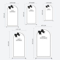 Lofaris Simple Elegant White Black Bow Birthday Arch Backdrop