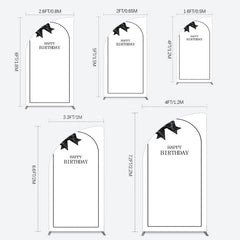 Lofaris Simple Elegant White Black Bow Birthday Half Moon Arch Backdrop