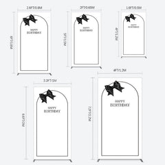 Lofaris Simple Elegant White Black Bow Birthday Rectangle Backdrop