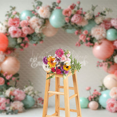 Lofaris Simple Floral Balloon Arch Wedding Photo Backdrop