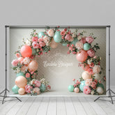 Lofaris Simple Floral Balloon Arch Wedding Photo Backdrop