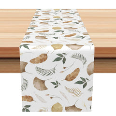 Lofaris Simple Ginkgo Leaves Table Runner on White for Minimalist and Modern Botanical Kitchen Dining Decor