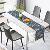 Lofaris Simple Gray and Blue Floral Table Runner Repeating Botanical Pattern with a Modern Vibe Minimalist Kitchen Decor