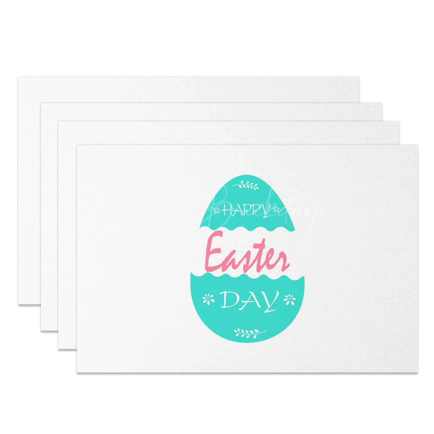 Lofaris Simple Green Broken Egg Easter Set Of 4 Placemats