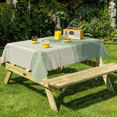 Lofaris Simple Green Curve Abstract Rectangle Tablecloth