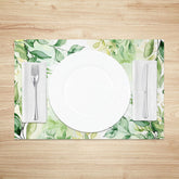 Lofaris Simple Green Leaf Placemats Set of 4 for Minimalist Spring and Modern Farmhouse Kitchen Table Decor