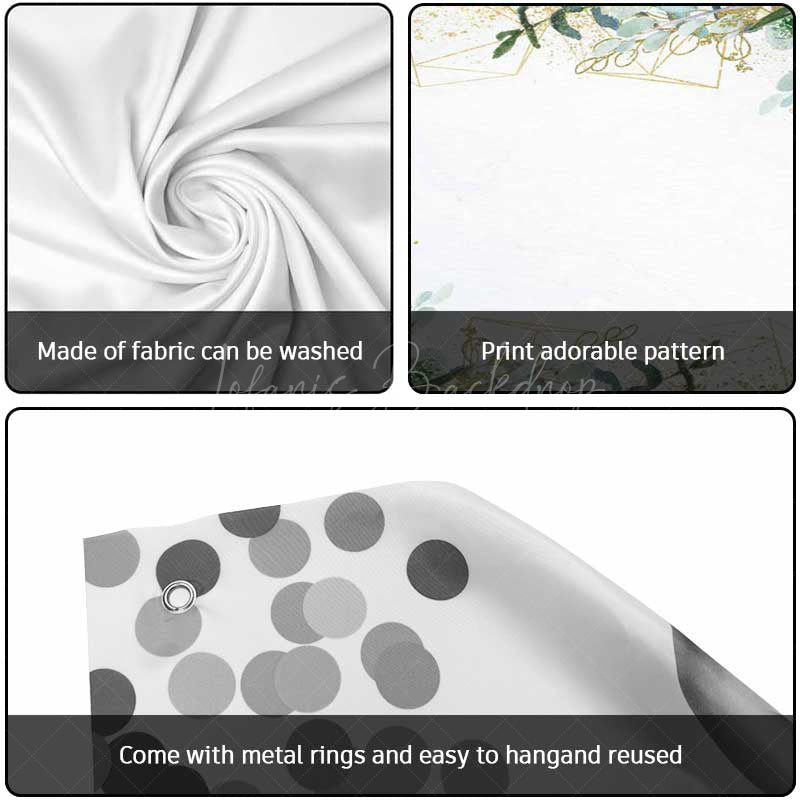 Lofaris Simple Green Leaves Gold Lines Garage Door Banner