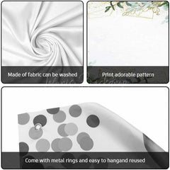 Lofaris Simple Green Leaves Gold Lines Garage Door Banner