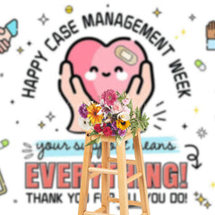 Lofaris Simple Heart Happy Case Management Week Backdrop