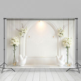 Lofaris Simple Holy White Communion Baptism Photo Backdrop