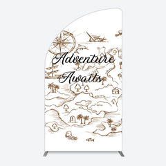 Lofaris Simple Line Painted Adventure Awaits Half Moon Arch Backdrop